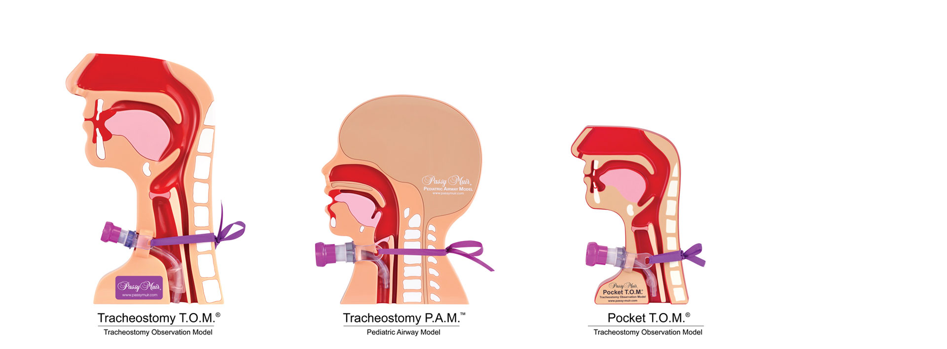 Tracheostomy T.O.M., Pocket T.O.M., Tracheostomy P.A.M. (Pediatric Airway Model) Tracheostomy T.O.M., Pocket T.O.M., Tracheostomy P.A.M. (Pediatric Airway Model)